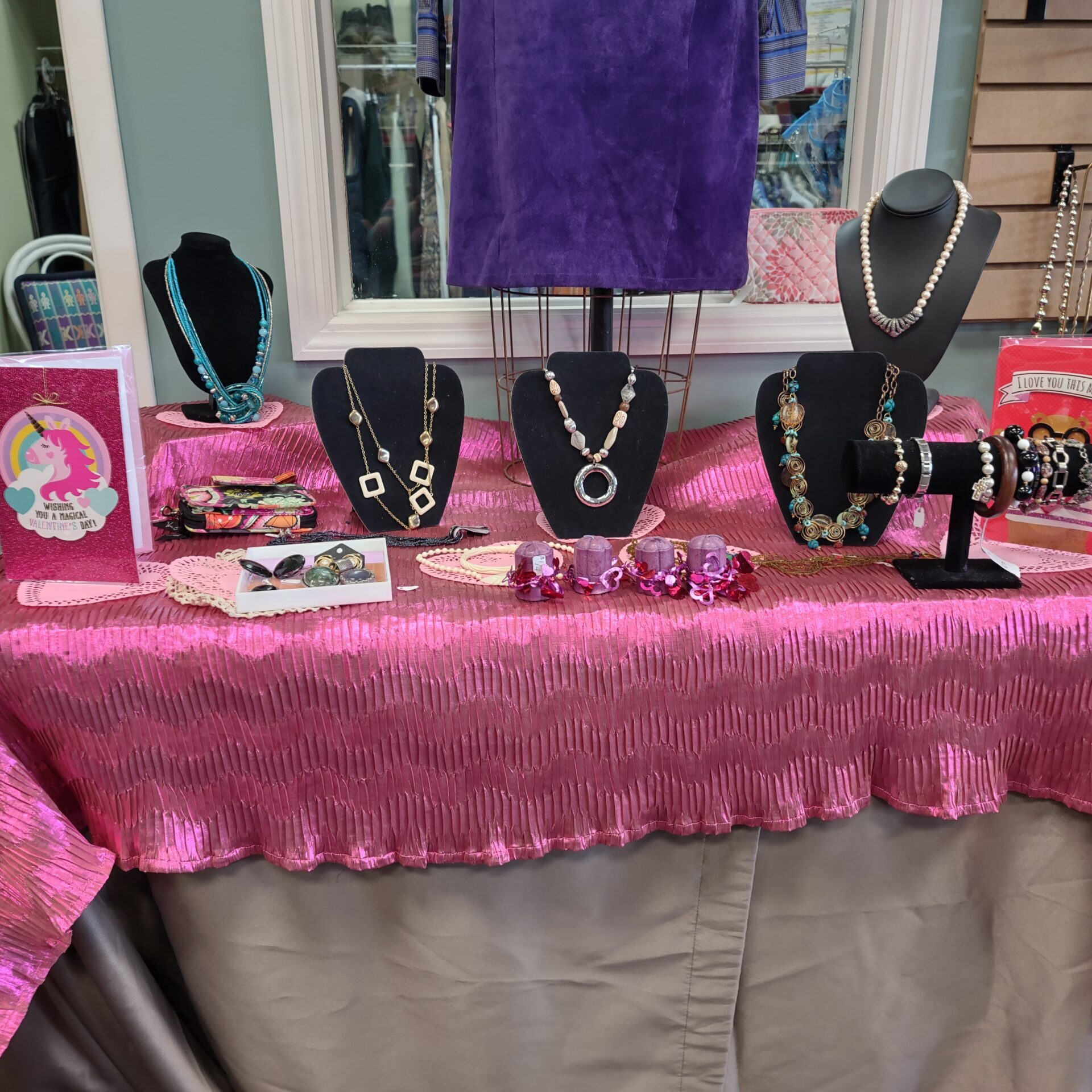Thrift Shop jewelry display