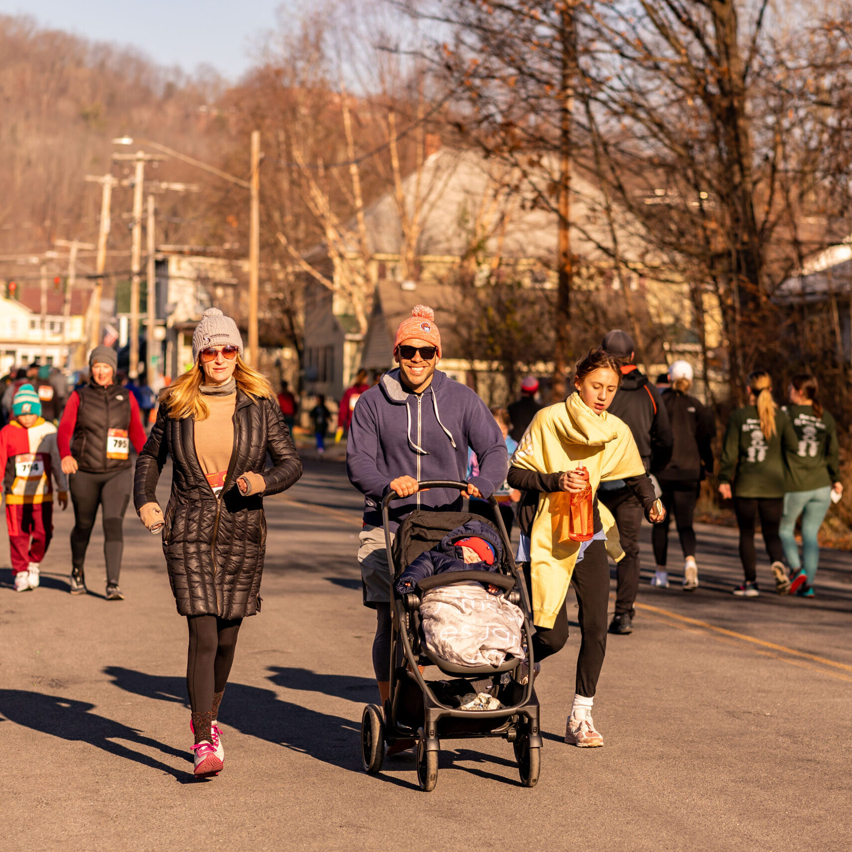 Walkers and runners in the Turkey Trot 5K