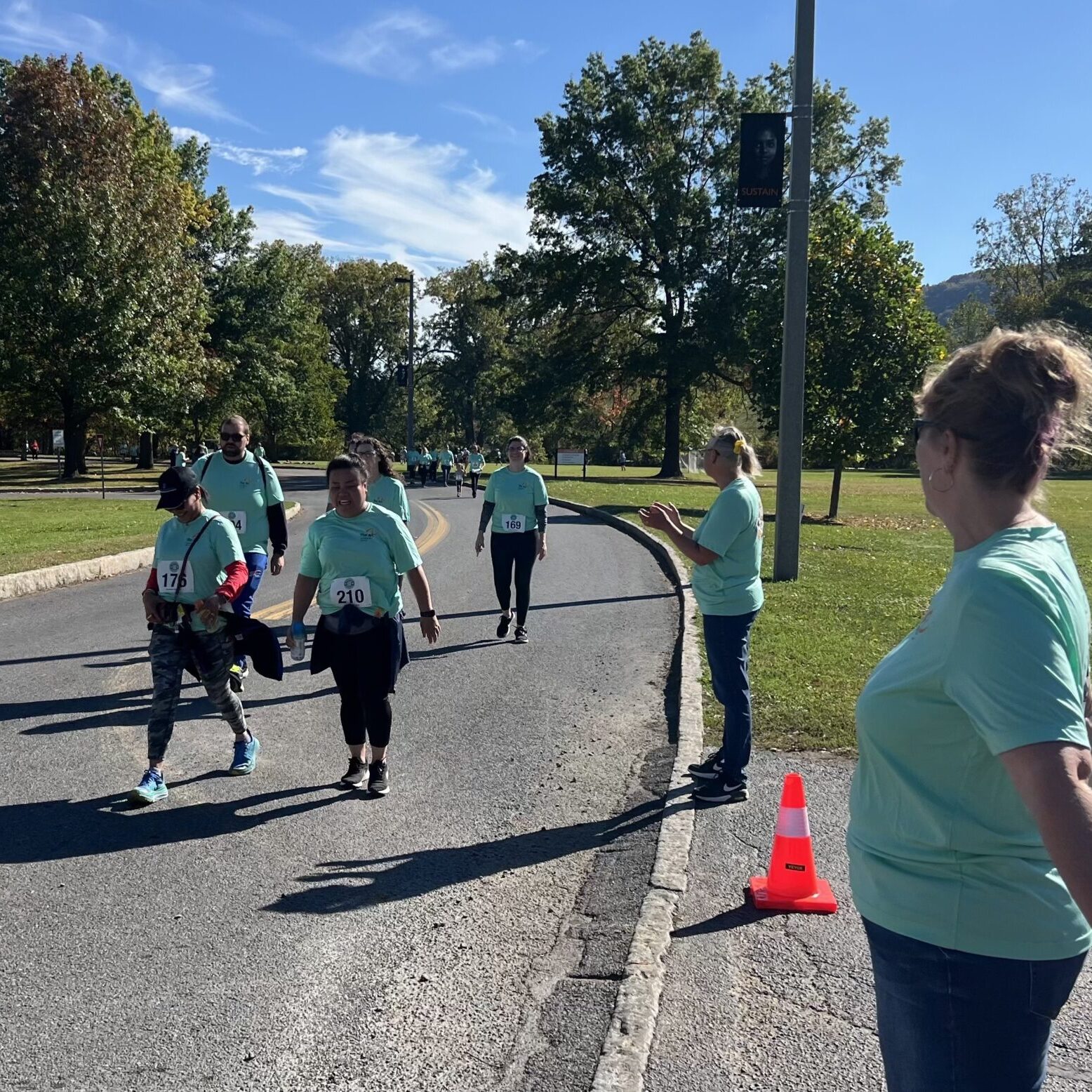 People walking in the road